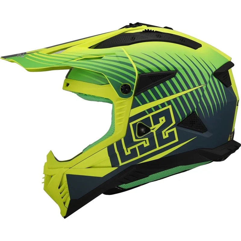 hjalm-ls2-mx708-fast-ii-duck-matt-grongul LS2 MX708 Fast II Duck Matt Grön/Gul