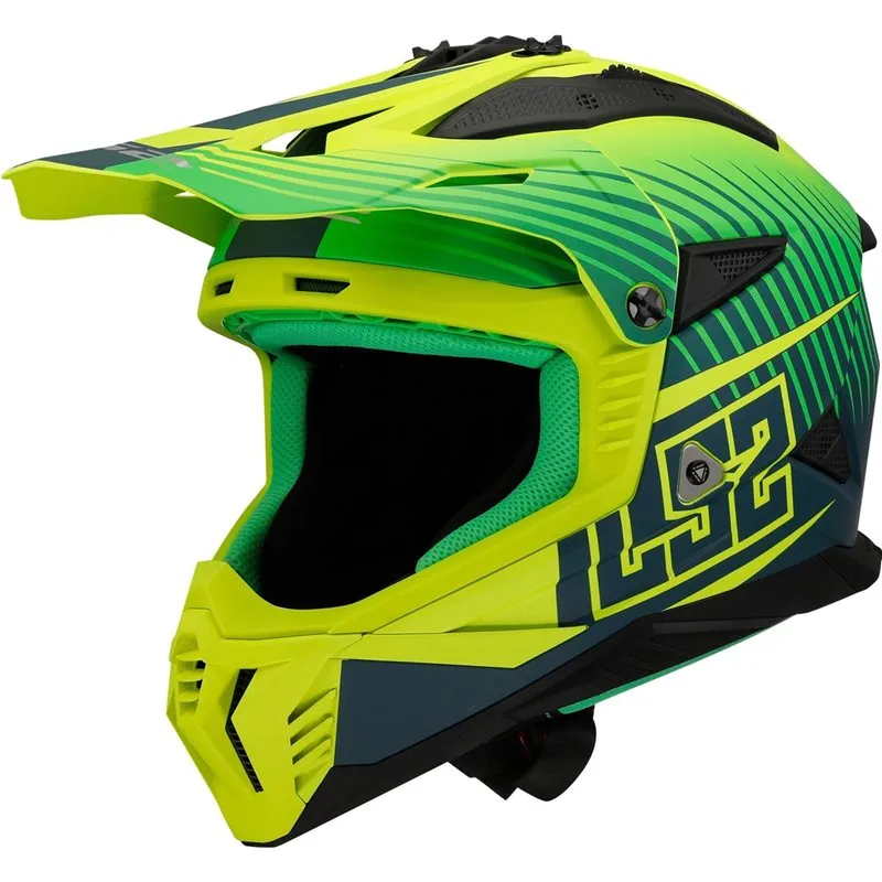hjalm-ls2-mx708-fast-ii-duck-matt-grongul LS2 MX708 Fast II Duck Matt Grön/Gul