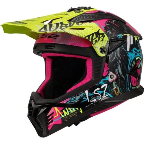 LS2 MX708 Fast II Gorilla Lila/Gul