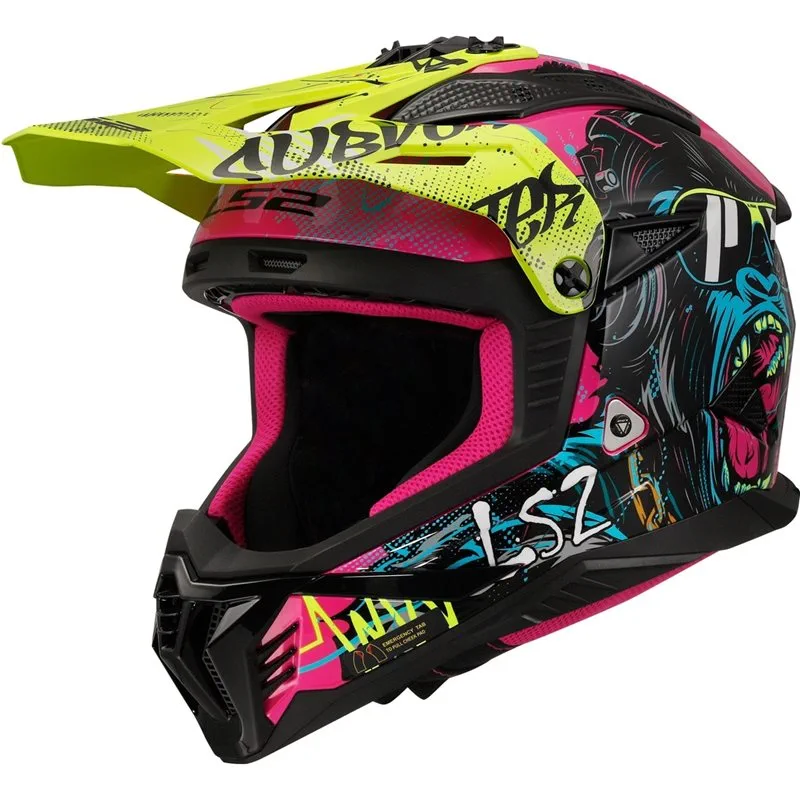 hjalm-ls2-mx708-fast-ii-gorilla-lilagul LS2 MX708 Fast II Gorilla Lila/Gul