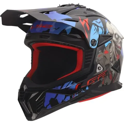 LS2 MX708 Fast II Zombie II Svart/Röd/Blå
