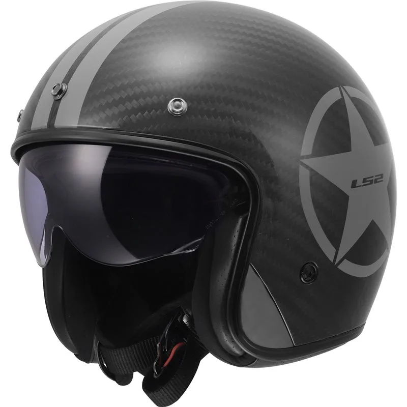 hjalm-ls2-of601-bob-ii-carbon-star-gra LS2 OF601 Bob II Carbon Star Grå