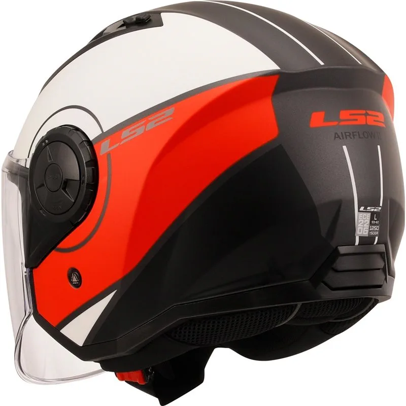 LS2 OF616 Airflow II Cover Matt Vit/Röd