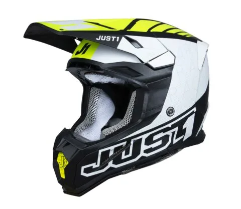 Just 1 Just1 Hjälm J-22 F Dynamo Fluo Gul/Vit/Svart