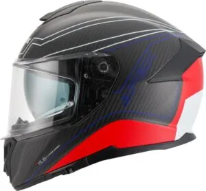 APEX Hjälm FC500 Carbon Assen vit/röd/blå matt