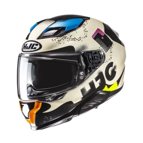 HJC Hjälm F71 Faco Vit/Svart/Multi MC28