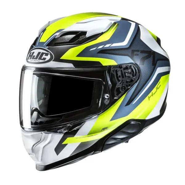 HJC Hjälm F71 Fes Vit/Fluo Gul/Blå MC3HSF