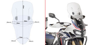 Givi Vindruta sliding airflow klar 63.5 x 35 cm CRF1000L Africa Twin