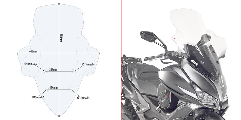 Givi Specific screen transparent 85.5 x 66 cm (h x w) Xciting 400i (13-15)
