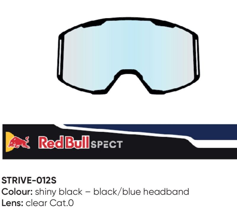 Spect Red Bull Strive MX Goggles Single lens Black/Blue clear Spect Red Bull Strive MX Goggles Single lens Black/Blue clear
