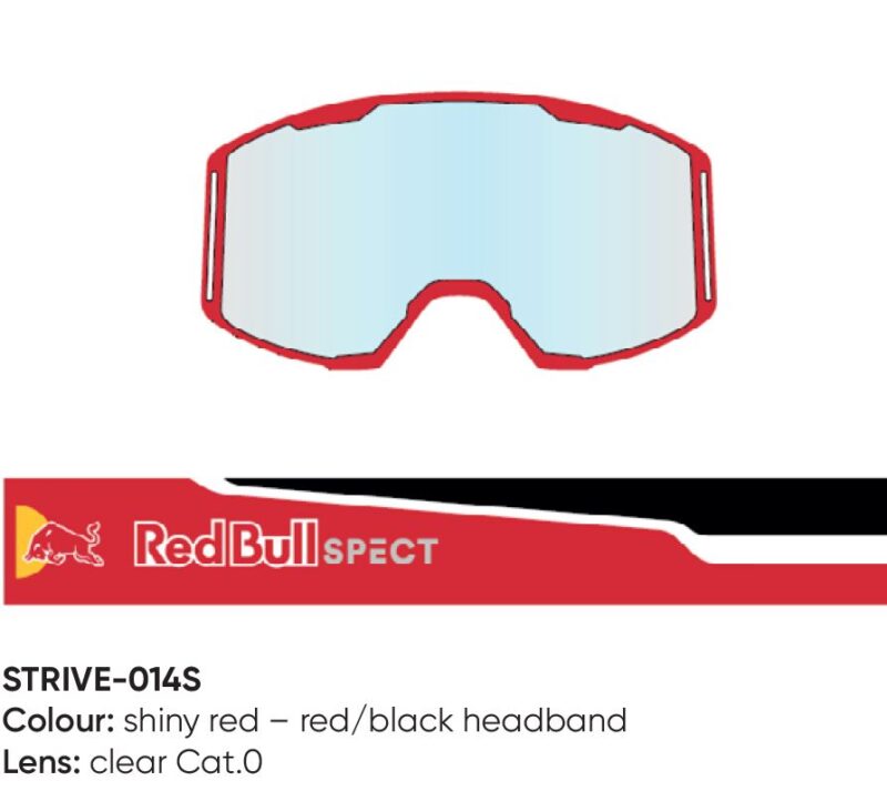 Spect Red Bull Strive MX Goggles Single lens Red/Black clear Spect Red Bull Strive MX Goggles Single lens Red/Black clear