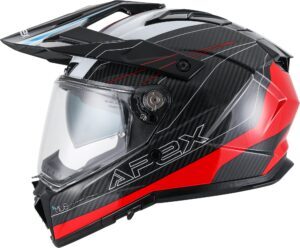 APEX Hjälm AC500 Carbon Sahara vit/röd/blå glansig