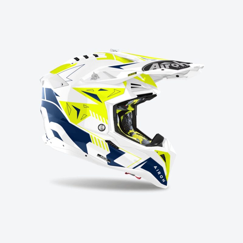 Airoh Hjälm Aviator 3 Spin Gul/Blå